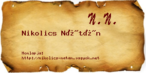 Nikolics Nátán névjegykártya